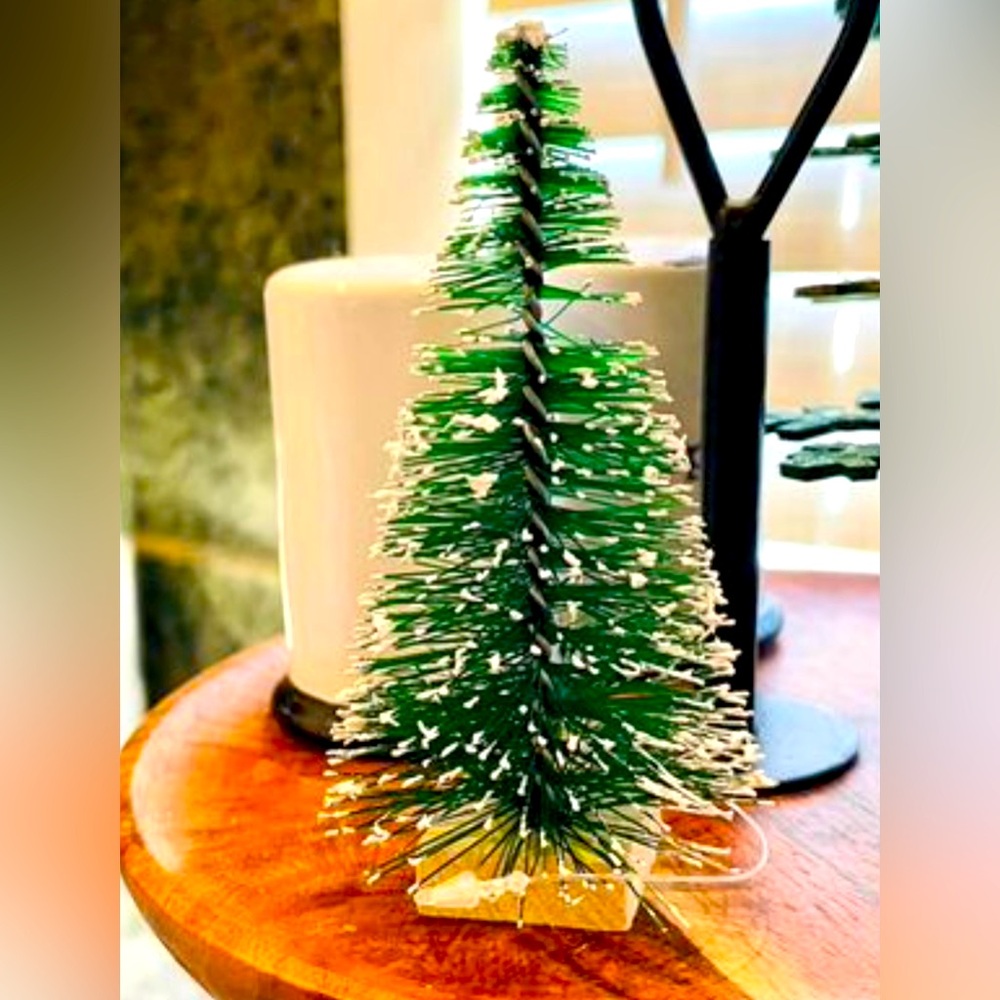*Snowy Bottlebrush Tree, 4” Tiered Tray